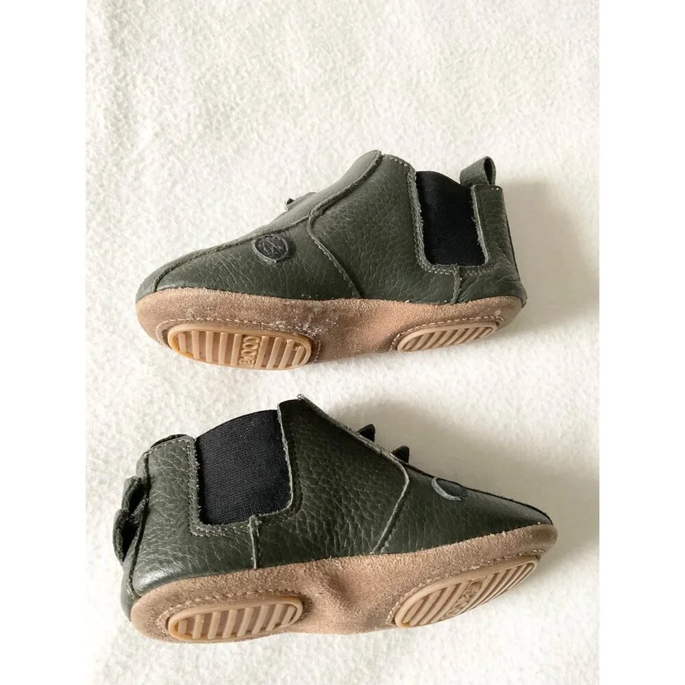 Liewood BEST US7.5 booties Edith Leather Slippers DINOSAUR GREEN WALKER - Picture 3 of 7